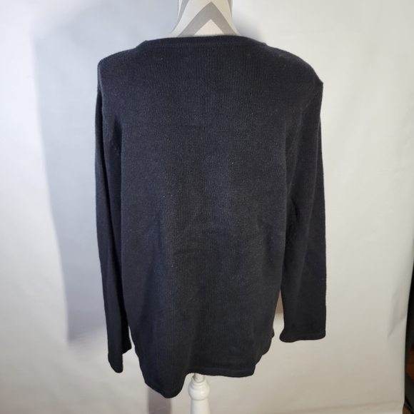 Bechamel Christmas Sweater Santa Reindeer Size Large Small Hole - Picture 6 of 12